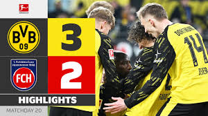 Borussia Dortmund kämpfte gegen den Fußballclub Heidenheim 1846 e. V. 3-2
